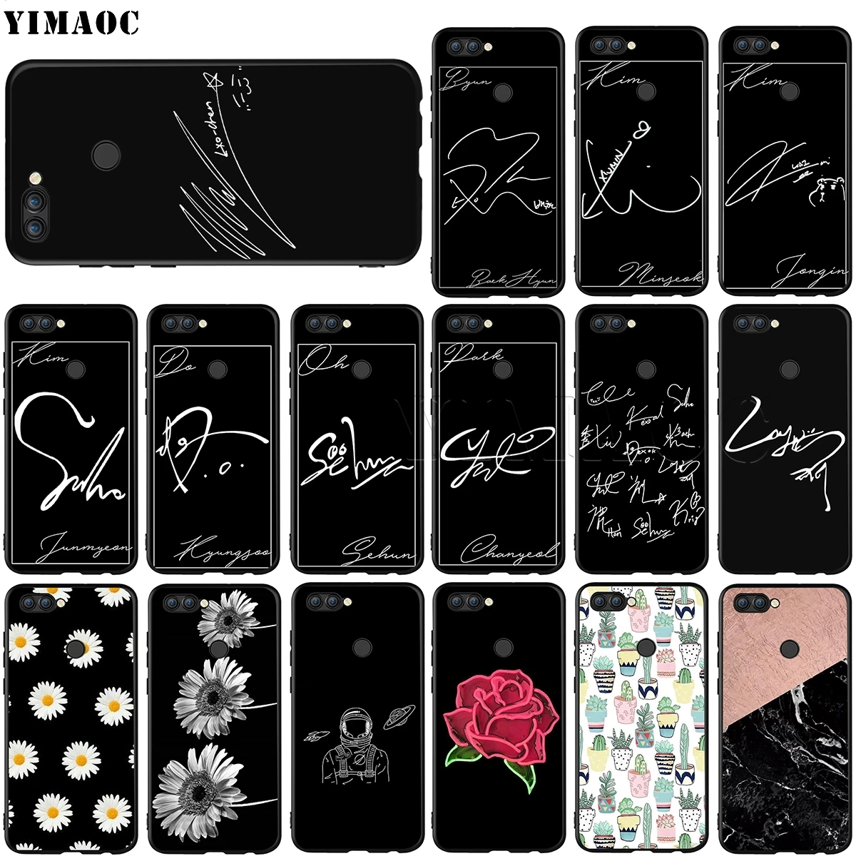 YIMAOC EXO Chen Chanyeol Signature Silicone Case for Huawei Honor 6a 7a 7c 7x 8 9 10 Lite Pro Y6 Prime 2018 2017 | Мобильные