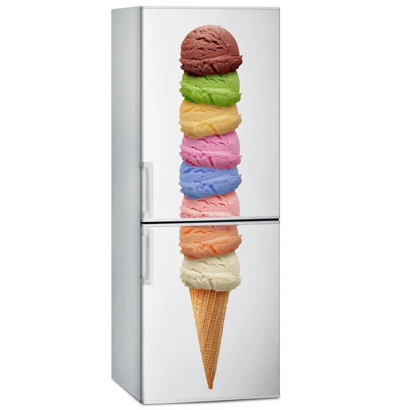 

DIY delicious ice cream tower Waterproof SelfAdhesive Refrigerator Sticker Door Cover Wallpaper wall stickers