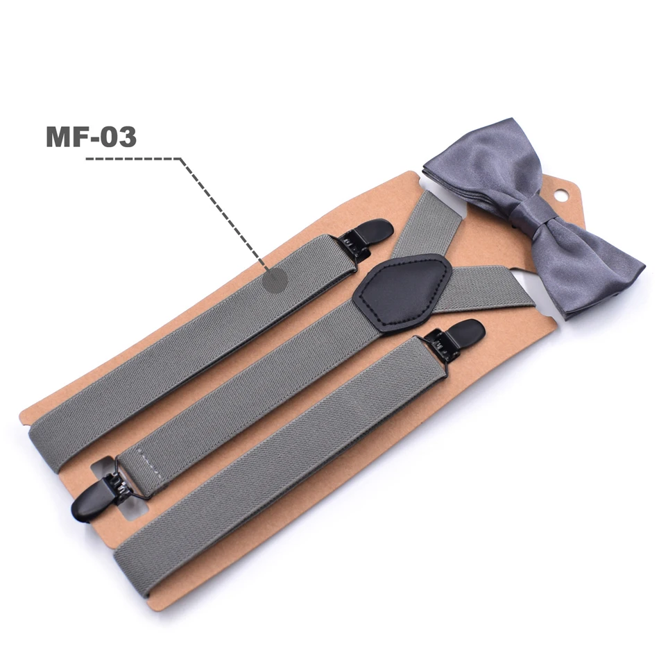 RAINIE SEAN/мужские подтяжки галстук бабочка однотонные черные унисекс Y Back штаны для взрослых подтяжки для мужчин и женщин свадебный галстук набор на подтяжках - Цвет: Dark Grey Suspenders