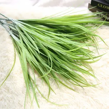 

high quality 10pcs/lot Green Grass Artificial Plants Plastic Flowers Household Wedding office party store Living Room Decor