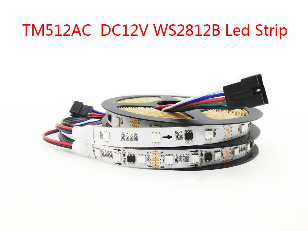 

TM512AC Led Strip DC12V RGB Led Light White PCB IP30 IP67 Break-Point Continuous Transmission FlexibleTape Light Ribbon