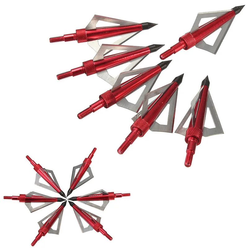 6pcs Blood Runner Broadheads 100 Grain Broad Arrow Heads Archery
