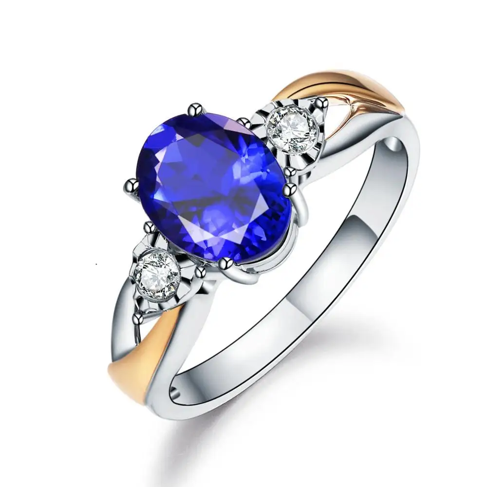Роскошные Синие кубический камень цирконий открытым кольца для женщин серебро Цвет Свадебные новые ювелирные изделия регулируемый размеры кольц - Цвет основного камня: blue