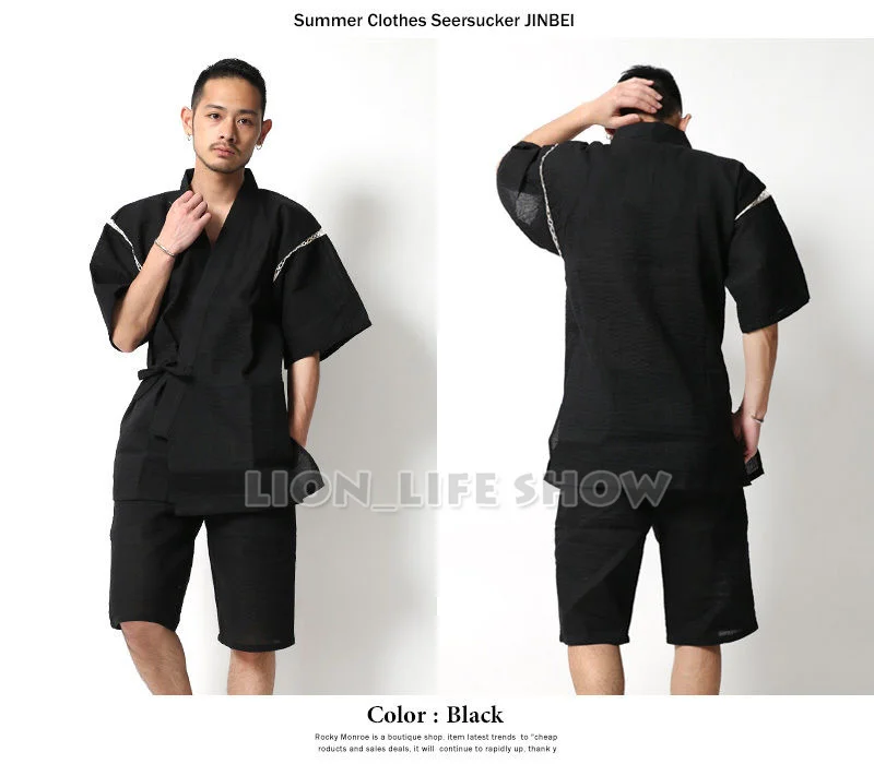 RUITOTP Men's Summer Kimono 2 Piece Set Short Sleeve Leisure Suit