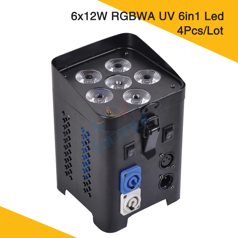 

4Pcs/Lot Battery Led Par Light 6Pcs*6W RGB 6in1 Led Par Light Wash Effect 6/10 Channels Dmx Stage Light For Event