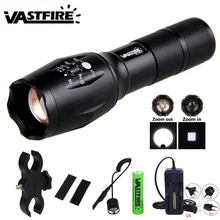 Охотничий винтовочный светильник XM-L T6 светодиодный светильник тактический фонарь+ дистанционный переключатель давления+ 20-35 мм крепление для прицела+ аккумулятор 18650+ зарядное устройство