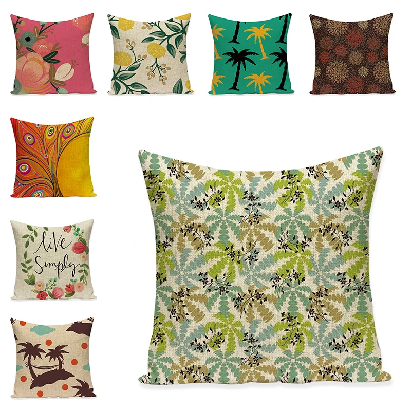 

Garden Cushion Cover Floral Art Decorative Pillow Case Sofa Throw Pillowcase Car Seat Accessories Home Decor Mom Gifts 45x45cm
