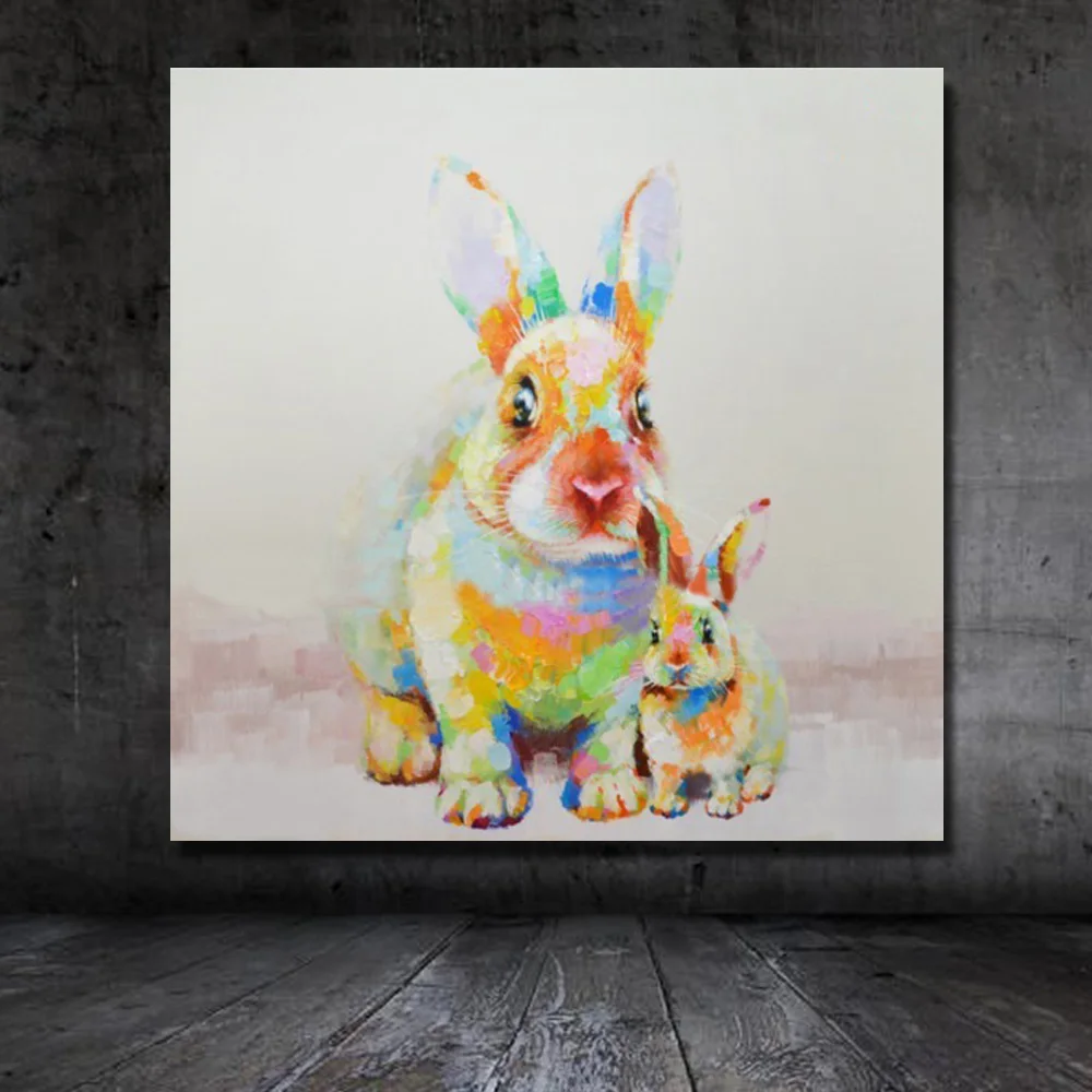 Panteries abstraites en toile lapin mignon | Joli animal, dessin facile  pour peindre des peintures à l'huile, livraison gratuite | AliExpress