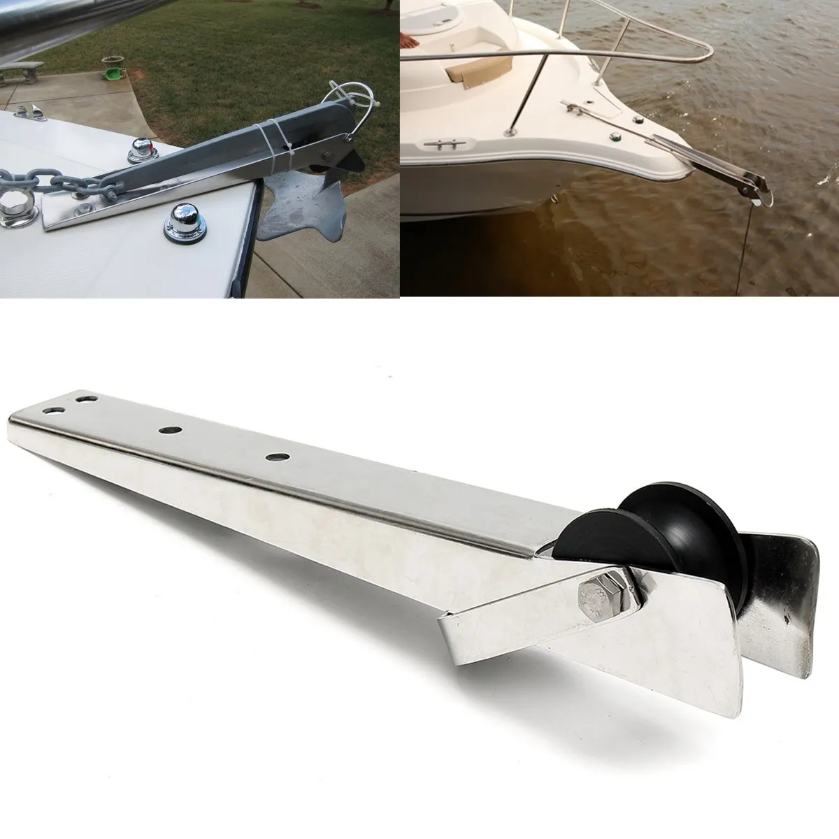 

38.7cm length Stainless Steel Fairlead Heavy Bow Anchor Roller For Boat Yacht Marine 15.2inch