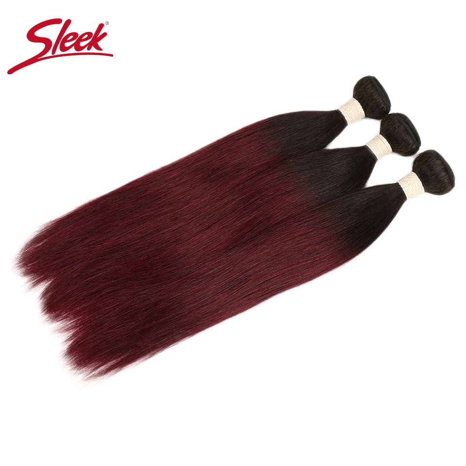 Sleek перуанский 2 тона Коло Ombre T1B/99J Цвет волос Weave1/3/4 Связки прямо натуральные волосы расширение для Бесплатная доставка Нет Remy