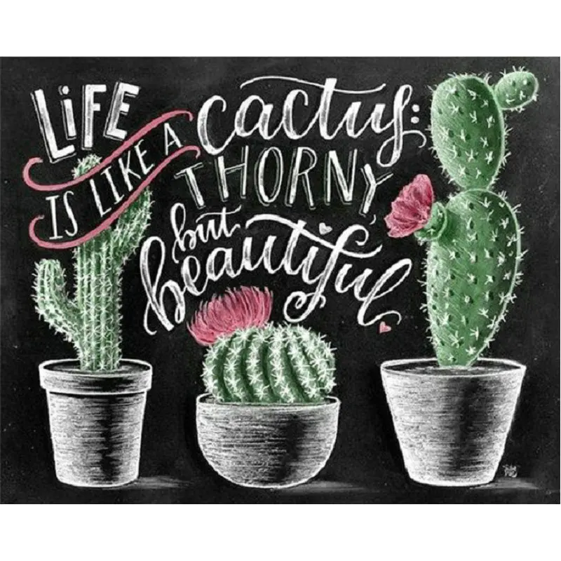 DIY diamond painting Cross Stitch kits Crystal square Diamond art Full Embroidery cactus rhinestone Mosaic sticker | Дом и сад