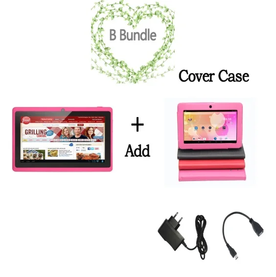 Хорошие Q8 7 дюймовые планшеты Pc 512+ 8GB wifi четырехъядерный двойной камеры белый черный розовый цвет планшетный ПК android планшетный ПК 8 9 10 10,1 - Комплект: Add Leather Cover