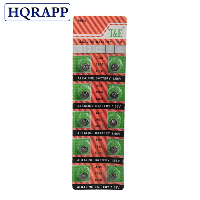 Горячая продажа 10 шт. AG5 LR754 393 SR754 193 546 RW28 48 кнопочная монетная батарея щелочная для