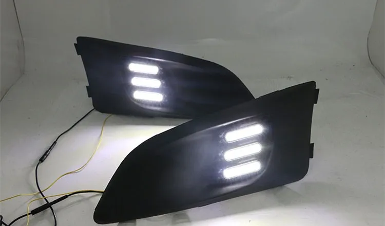 EOsuns led drl Дневной ходовой светильник для Chevrolet Aveo 2011-2013 с динамическим движущимся желтым поворотником и синим ночным светильник