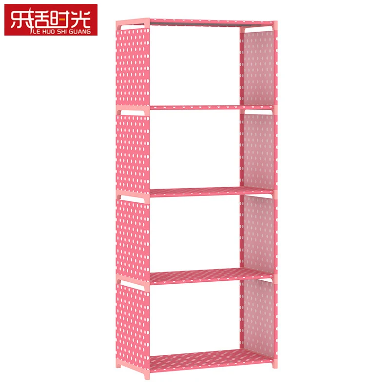 

Four Grids Simple Bookshelf Thickened Nonwoven Assembled Storage Units Dormitory Home Creative Modern Adjustable Shelf Bookcase