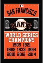 SF giants World Series Champions MLB Flag 3×5 FT 150X90CM Banner 100D Polyester Custom flag grommets 6038, free shipping