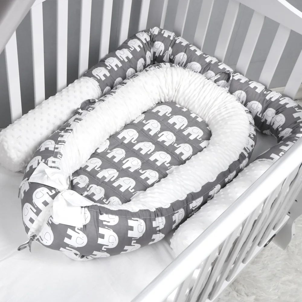 Design do Bebê Berço e Lavável Cama de Viagem para Crianças Berço para Recém nascidos Novo Cama Ninho Berço Crianças Infantil Algodão Bumper 4 Cheap Berços