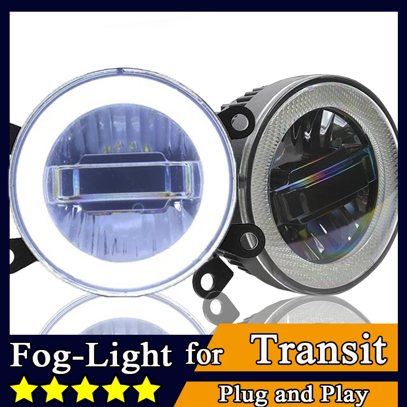 

Car Styling Angel Eye Fog Lamp for Transit LED DRL Daytime Running Light High Low Beam Fog Light Automobile Accessories