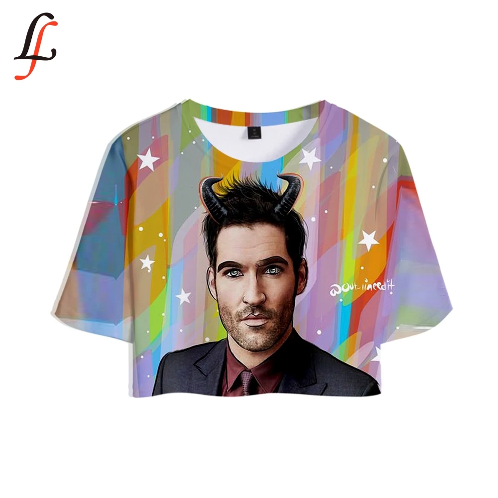 

Lucifer 3D New Tops Print Summer Cool T-shirt Kawaii Women Sexy Clothes 2019 Hot Sale Casual Harajuku K pop Soft Casual T-shirt