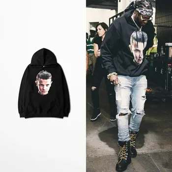 

2018 Trendy Faces Stranger Things Hooded Mens Hoodies and Sweatshirts Oversized for Autumn with Hip Hop Winter Warm Hoodies