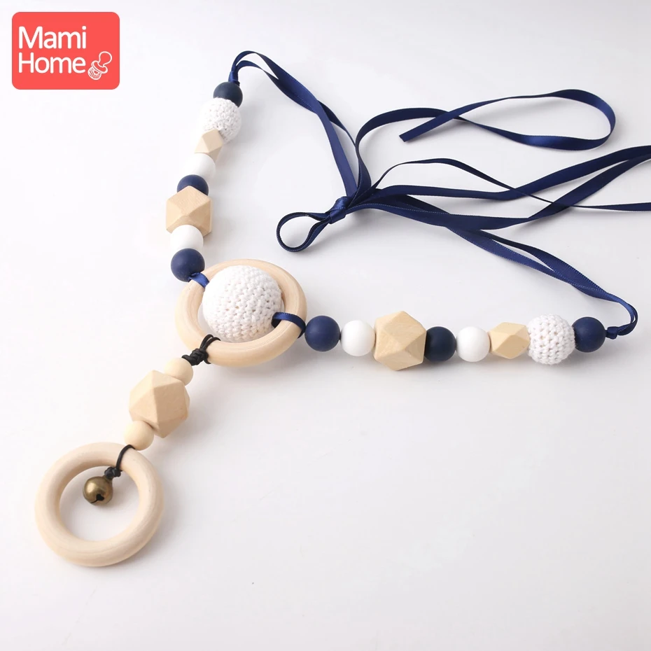 Mamihome 1 шт., детское ожерелье для грудного вскармливания, классические сенсорные детские развивающие игры, игрушки, сырые бусины, пищевая древесина, Прорезыватель для зубов, игрушки для малышей