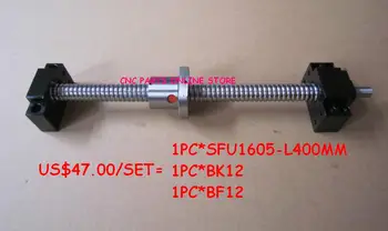 

C7 SFU1605 Ballscrew-L400mm end machined+ BK/BF12 Support CNC parts