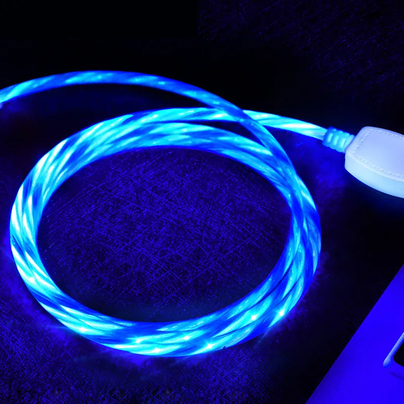 Светодиодный светящийся USB кабель типа C для зарядки Samsung Galaxy A50 Note 10 A6 A7 A8 A9 OPPO Realme