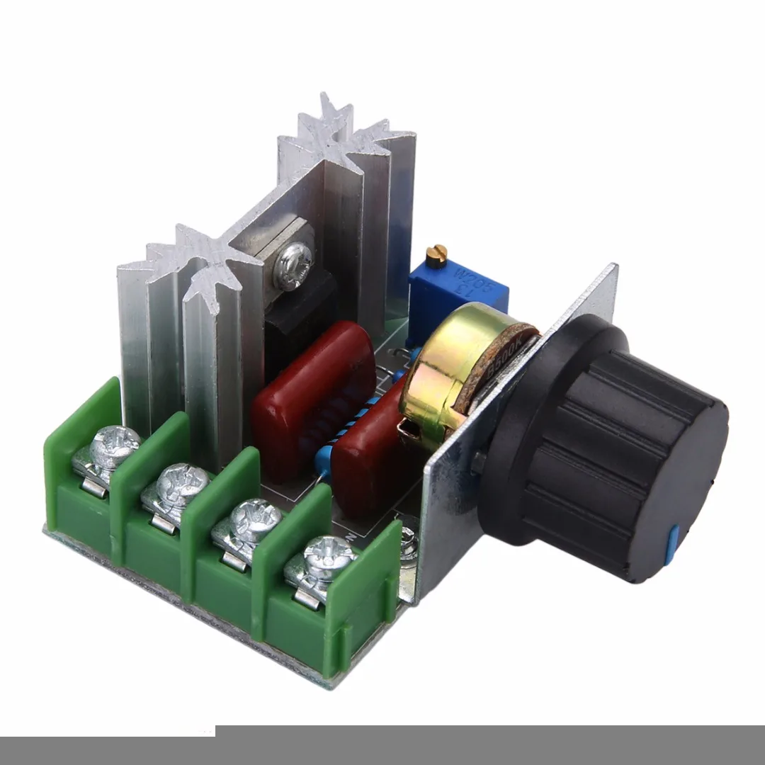 High Power Electronic SCR Voltage Regulator Module AC 50-220V 2000W Motor Dimmers Controller Knob Switch Speed Control Tool