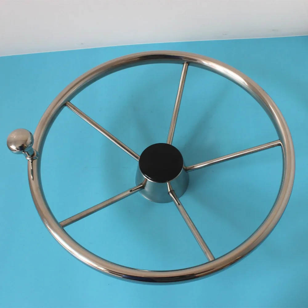5 spoke stainless steel steer wheel mirror polished marine boat yacht