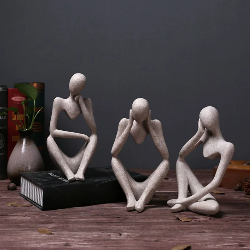 

Newly Character Abstract Crafts Decoration Ornament Solid Color Figure Statue XSD88