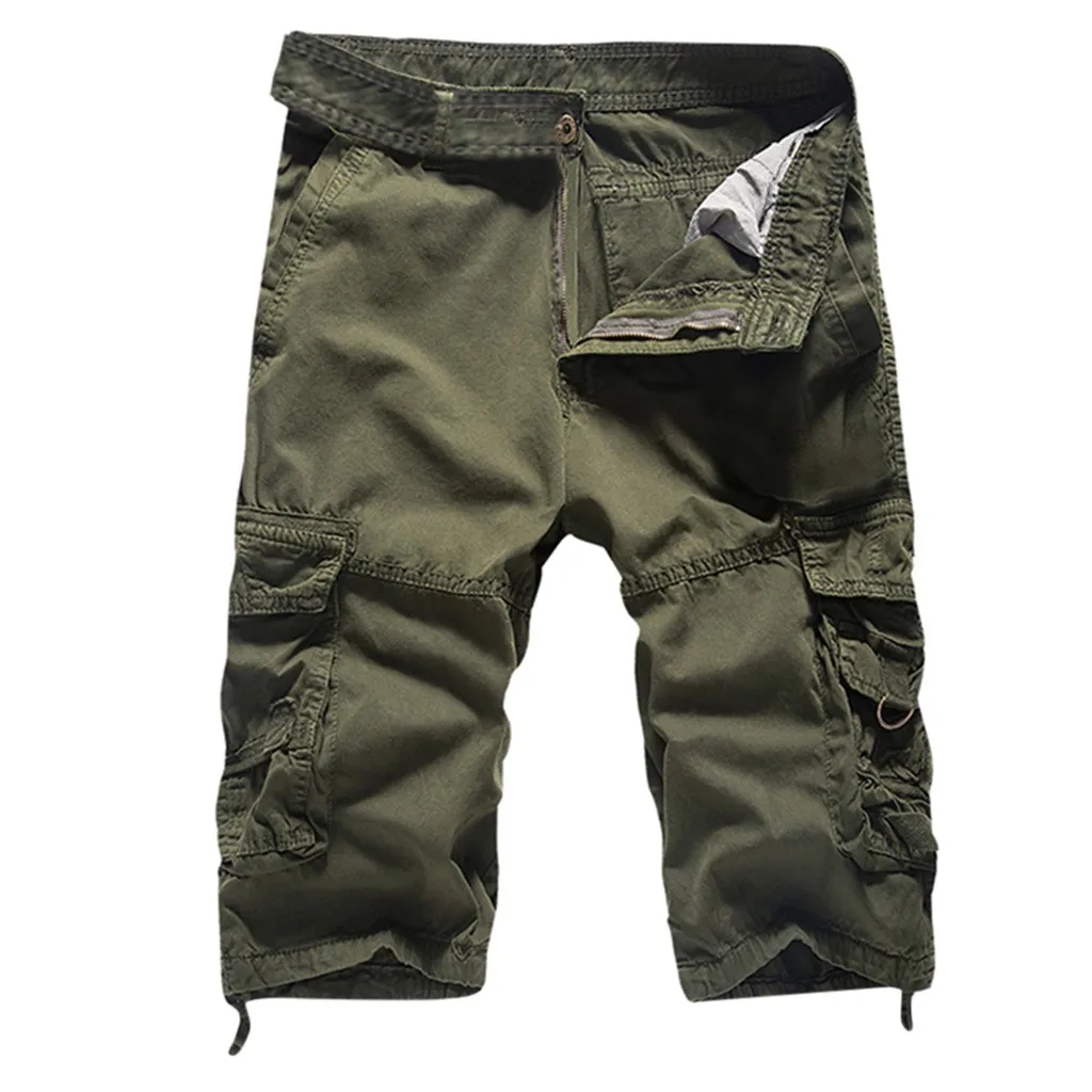 Новинка, мужские свободные повседневные шорты, короткие штаны, камуфляжные, военные, однотонные, уличные, с карманами, пляжные, рабочие штаны, карго шорты, брюки 5,16