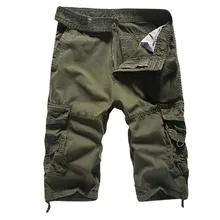 Новинка, мужские свободные повседневные шорты, короткие штаны, камуфляжные, военные, однотонные, уличные, с карманами, пляжные, рабочие штаны, карго шорты, брюки 5,16