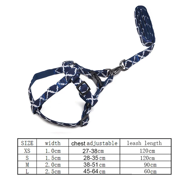 T-MENG 3 Piece Dog Collar Harness Leash Set Adjustable Pet Dog Collar Chest Strap For Small Mediun Dogs Cat Leash Pet Product