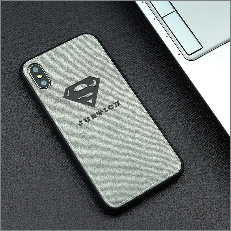 Марвел Мстители ткань чехол для телефона для Iphone 7 8 6 6s Plus X Xs Max Xr паук ткань мягкий чехол DC Вселенная холст силиконовый чехол - Цвет: GreySuperMan