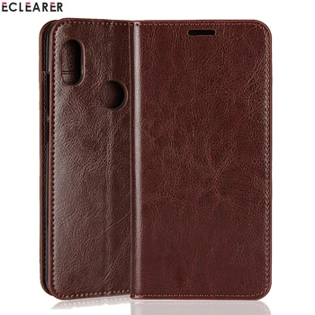 

ECLEARER Wallet Case For Xiaomi Mi A2 Genuine Leather Case Vintage Card Slots Flip Case For Xiaomi Mi A2 Mi 6X Phone Cover Coque