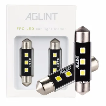 

AGLINT 2X 39mm C5W Festoon LED Interior Lighting 3SMD CANBUS Error Free for Car Reading Trunk Map Doom License Plate White 12V