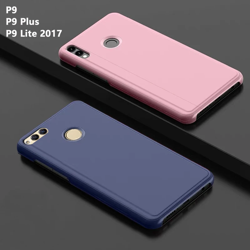 Откидной Чехол для телефона с умным зеркалом чехол HuaWei P9 Plus P 9 Lite 2017 P9plus кожаный