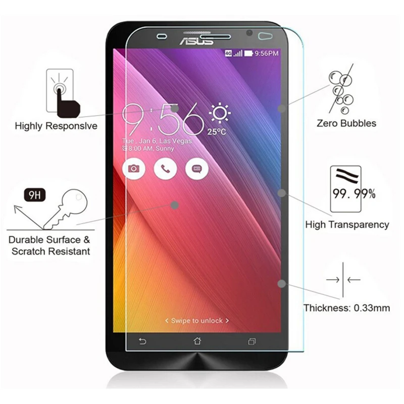 HATOLY 2 шт закаленное стекло для Asus Zenfone 2 ZE500CL ZE500kl ZE550KL ZE601KL ZE551ML экранное стекло es прозрачная защитная пленка^ <