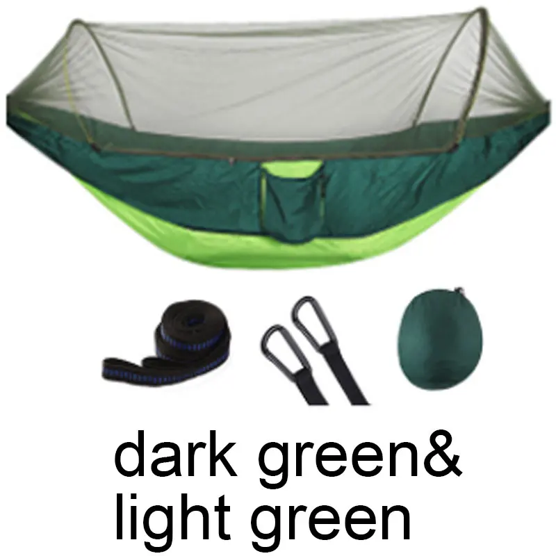 Открытый Москитная сетка гамак парашют палатка Портативный Сад Кемпинг подвесной высокопрочный спальный качели спальная кровать 250x120 см - Цвет: Dark light green