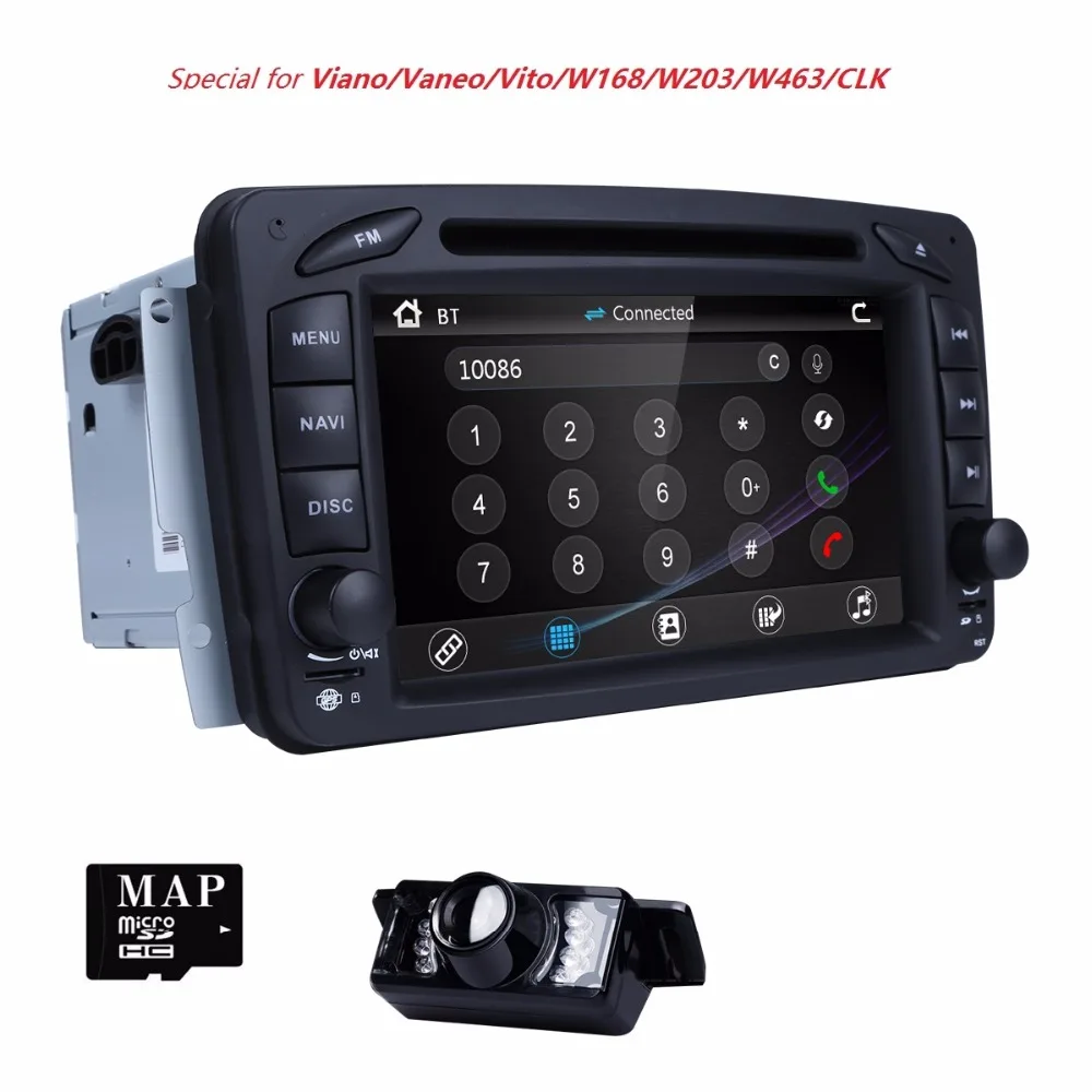 Best 2 Din 7 Inch Car DVD Player For Mercedes/Benz/CLK/W209/W203/W208/W463/W170/Vaneo/Viano/Vito/E210/C208 Canbus FM GPS Radio BT CAM 1