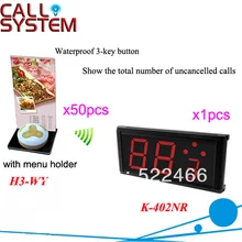 Услуги вызова Системы K-402NR+ h3-wy для ресторана Услуги с кнопкой вызова и светодиодный дисплей DHL