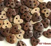 50pcs/Lot 10mm-15mm Kawaii Heart Shape Design Coconut Button Wooden Buttons for Craft Wood Garemtn Sewing (KK-500) 1