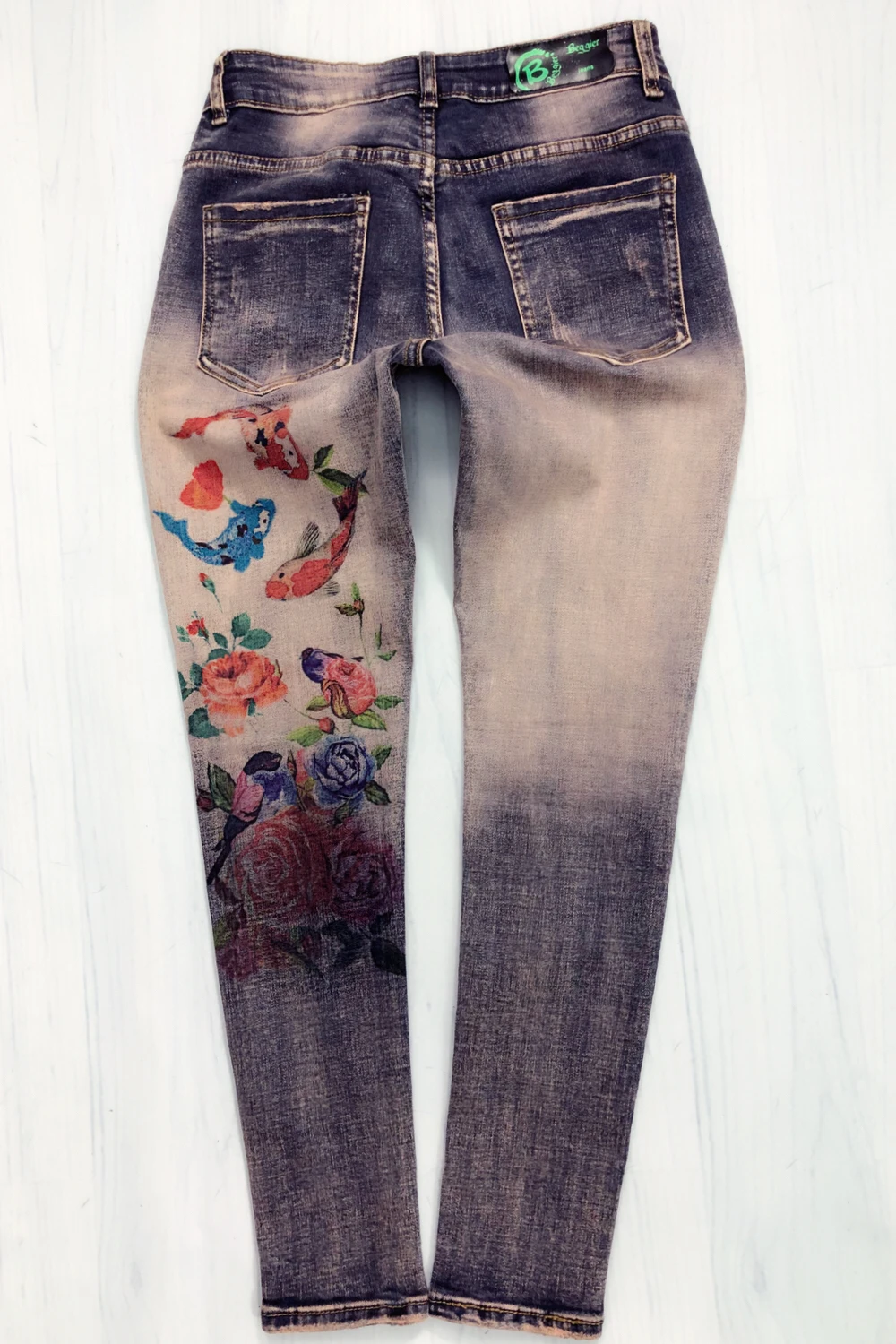3D женские джинсы с цветами стрейч узор цветные джинсы женские стрейч обтягивающие джинсы винтажные штаны для девочек