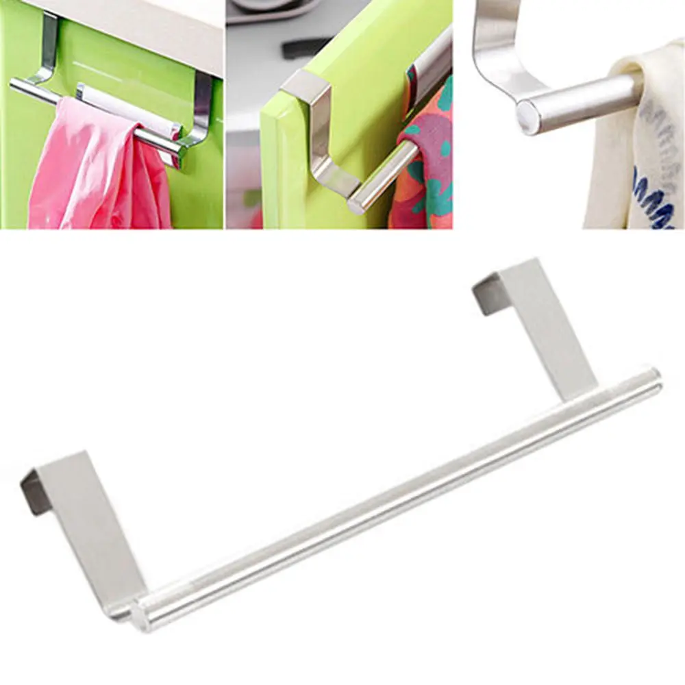 

Stainless Steel Cabinet Cupboard Door Hanging Rack shelf Towel Bar Holder scouring pad holder Bathroom Kitchen Accessories