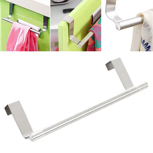 Special Price Stainless Steel Cabinet Cupboard Door Hanging Rack shelf Towel Bar Holder scouring pad holder Bathroom Kitchen Accessories