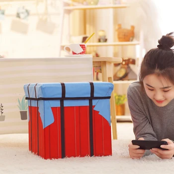 

Storage box chair PUBG Game Playerunknowns Battlegrounds Air Drop Plush Plush pillow Gifts Cosplay Cube folding storage chair
