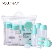 YOUSHA набор бутылочек для путешествий, бутылка-спрей, шампунь, пустые косметические контейнеры, многоразовый насос, эфирное масло, пластиковая банка для крема, распылитель