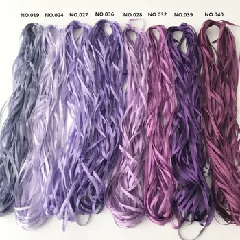 

4mm 10mts to 50mts/roll 100% pure silk ribbon solid color for embroidery designs,soft hand feel,free shipping