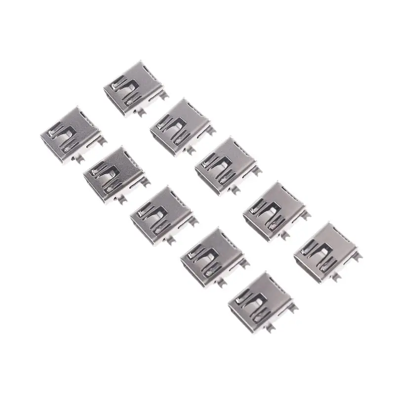

10 Pcs Mini USB Type B 5 Pin Female Socket Connector For Mobile Phone Charging New