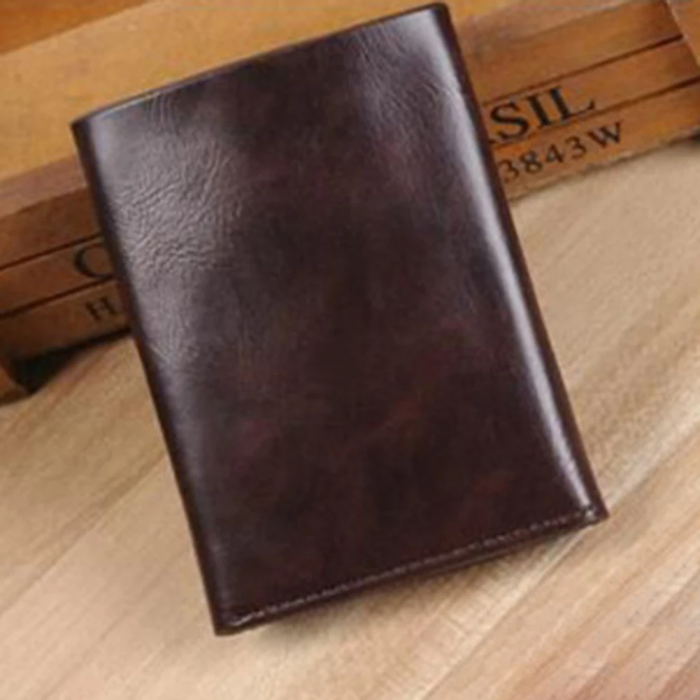 Мужской кошелек, модный кожаный бумажник с магнитной пряжкой, короткий держатель для карт, мужской кошелек
